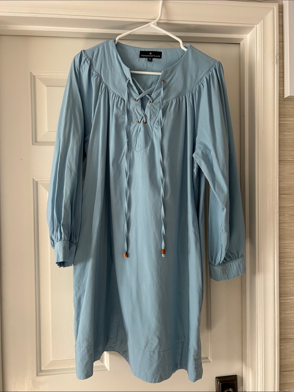 Tuckernuck Light Blue Lace-Up Mini Dress